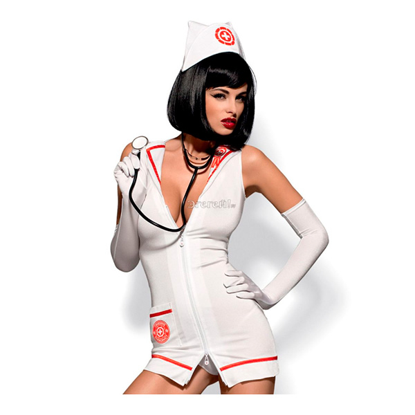 Костюм медсестры Emergency dress (Белый, XXL) (Obsessive(EMERGENCY)XXL)